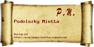 Podolszky Mietta névjegykártya